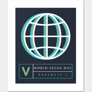 V is For Vegan on World Vegan Day and Everyday Posters and Art